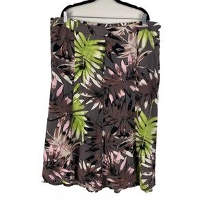 Lane Bryant 22/24 Linen Blend Floral Midi Skirt